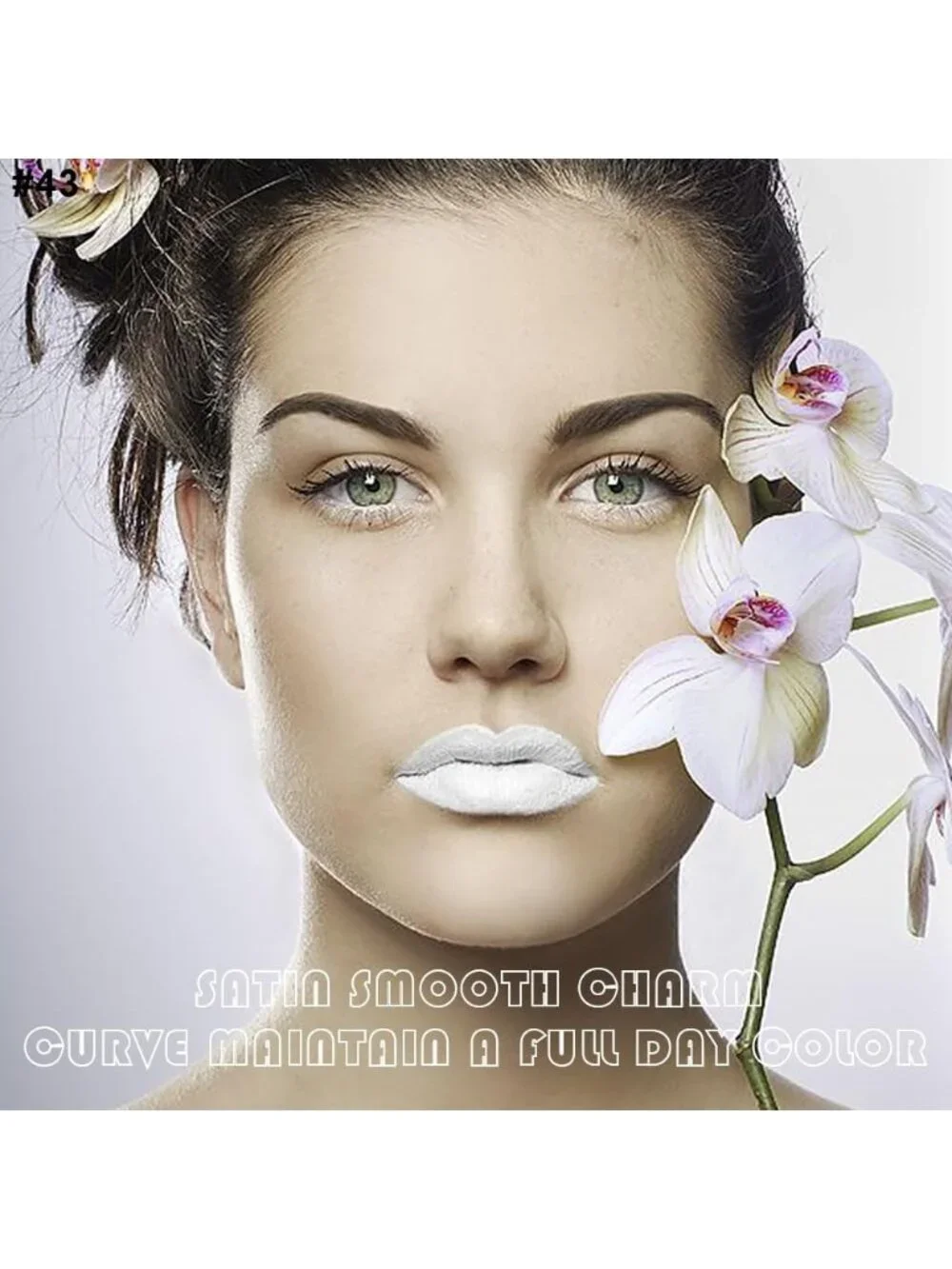 DNM 43# White Glitter 2Pcs 24H Long-Lasting Matte Liquid Lipstick and Lip Liner